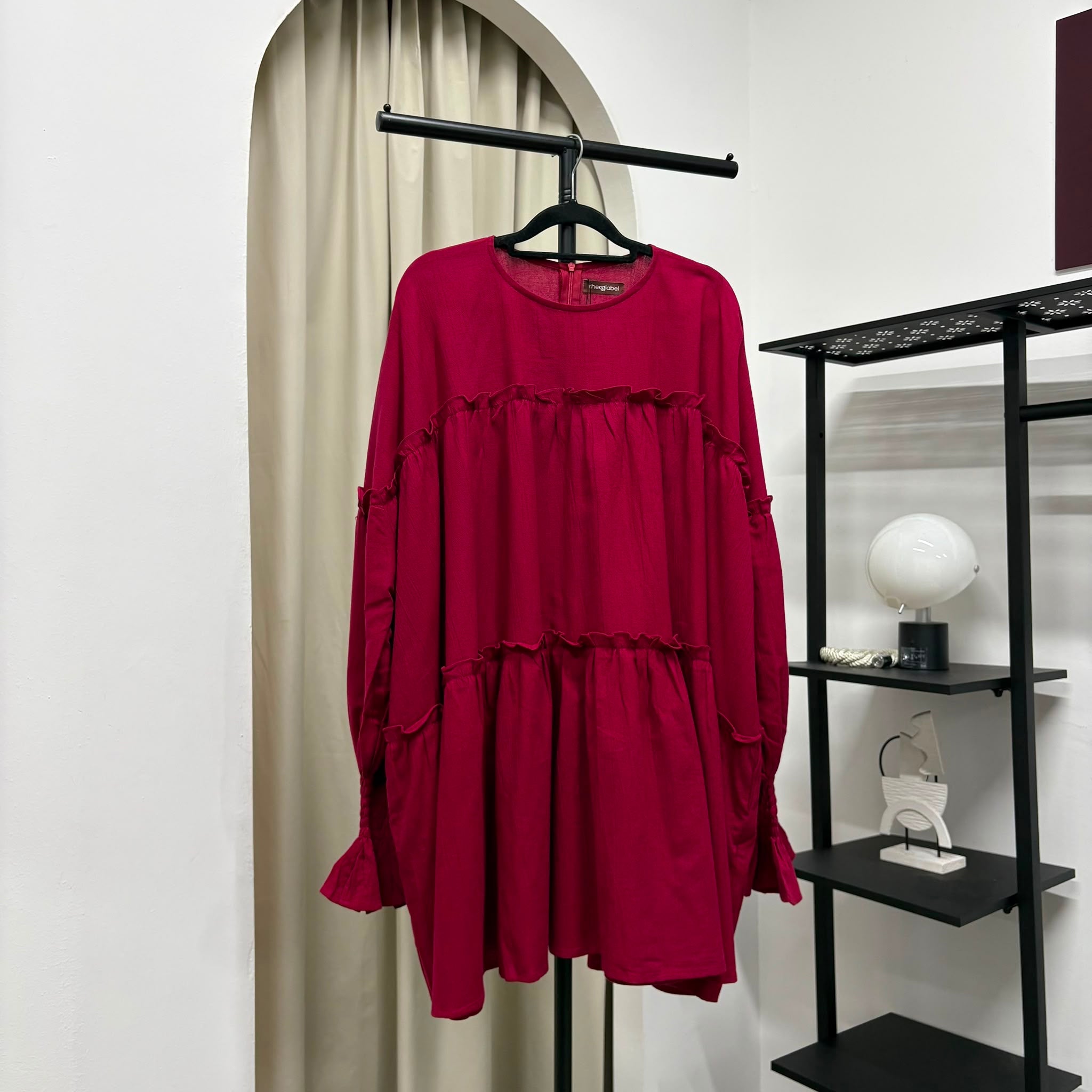 Santorini Ruffles Blouse (CGLABEL - Linen Crinkle)