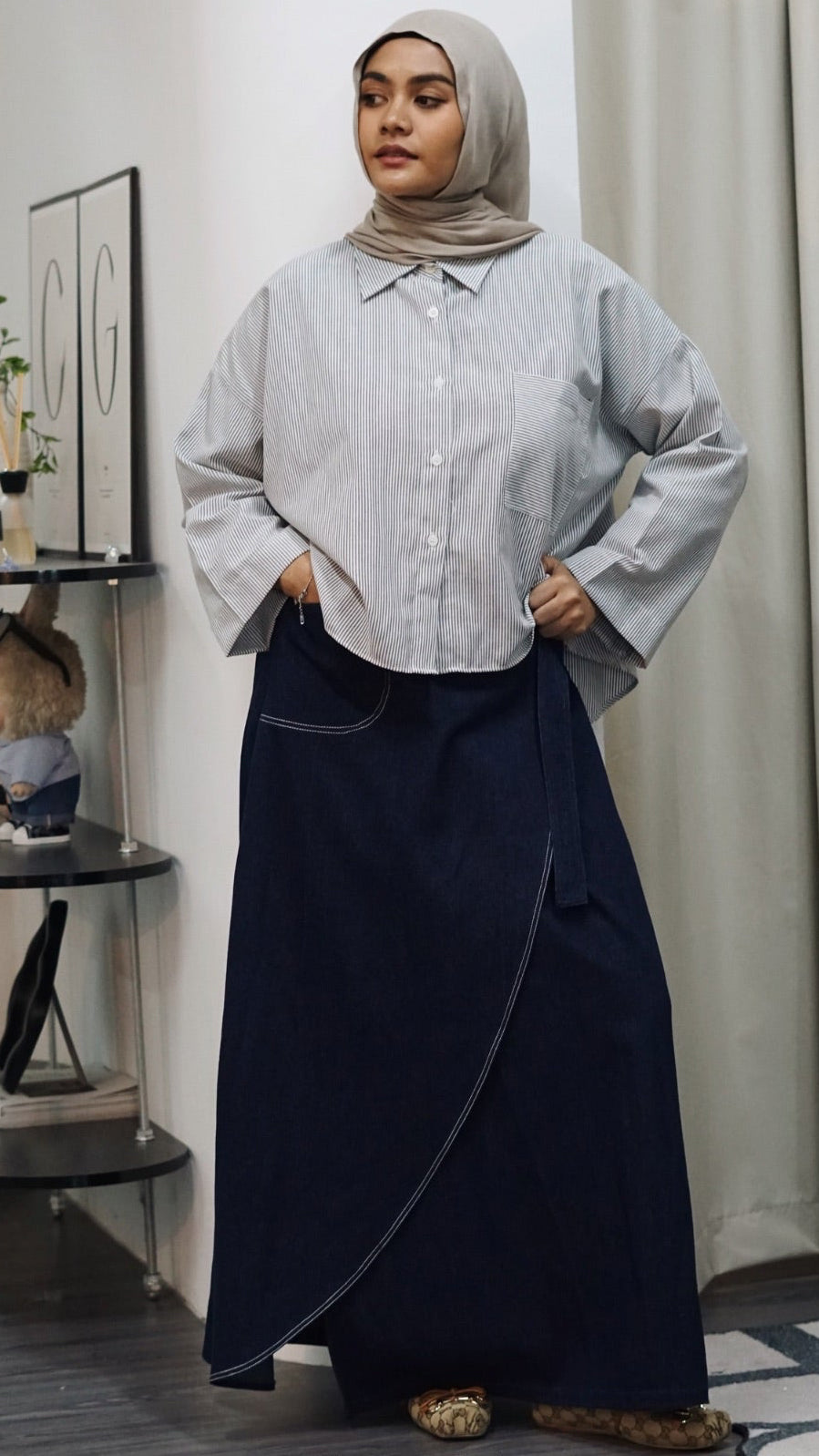 Belted Denim Skirt (CGLABEL - Premium Denim)