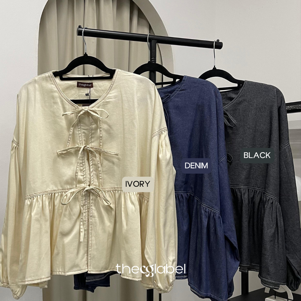 Oversized Ribbon Peplum (CGLABEL - Twill Denim)