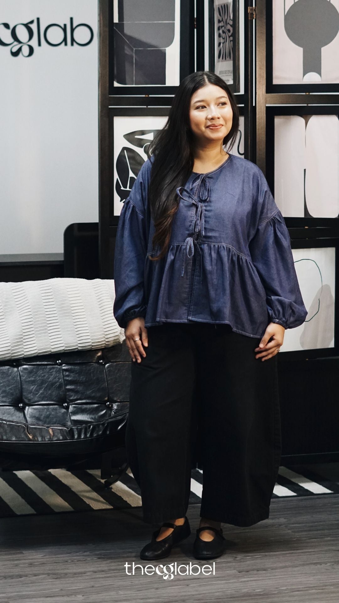 Oversized Ribbon Peplum (CGLABEL - Twill Denim)