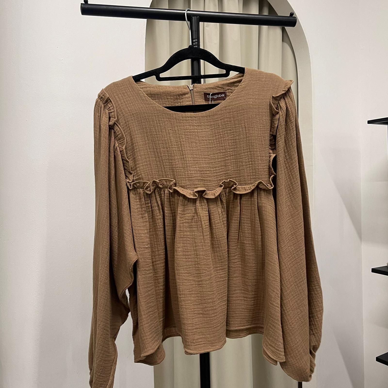 Serina Cropped Blouse (CGLABEL - Cotton Foam)