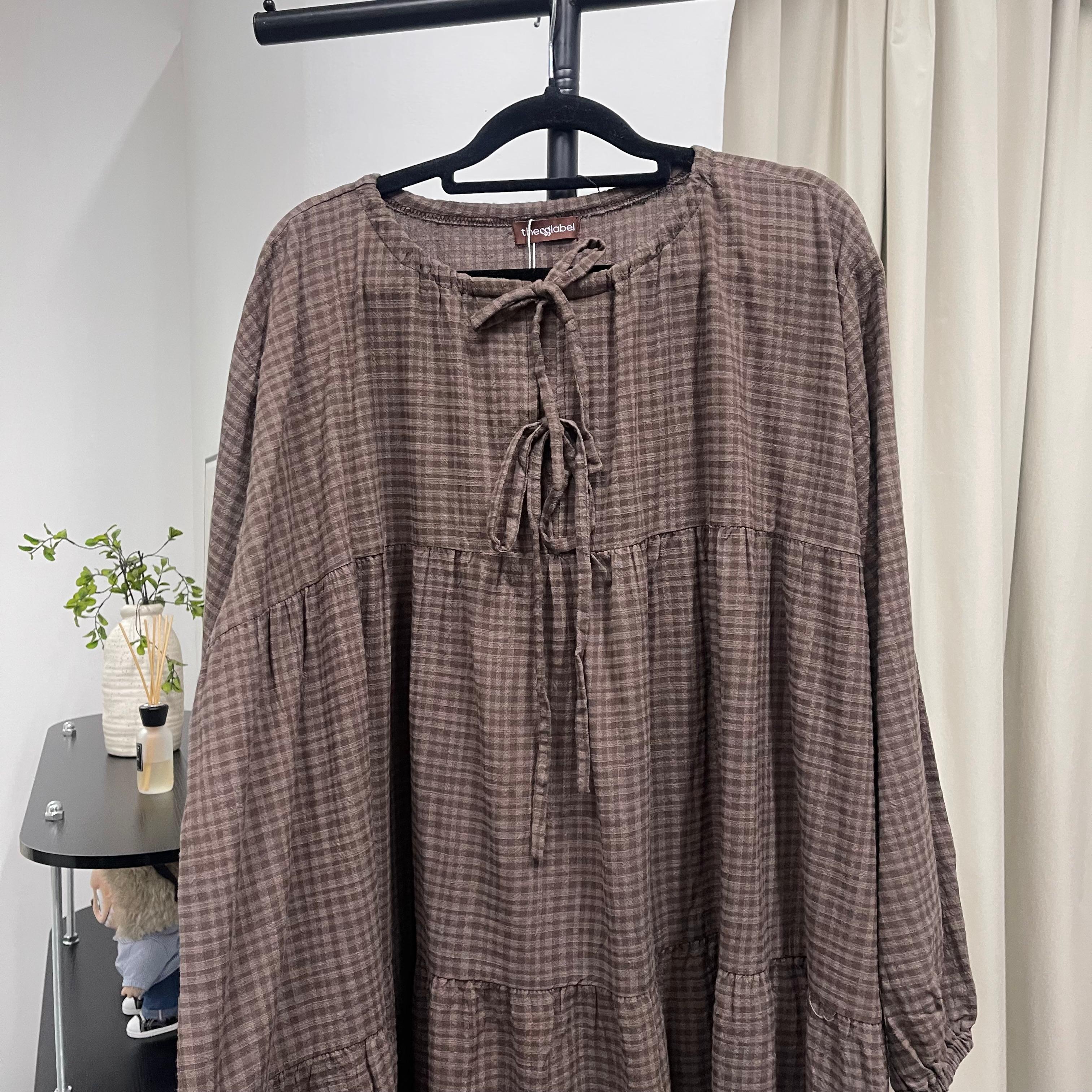Babydoll Oversized Top (By thecglabel- Checkered Linen)