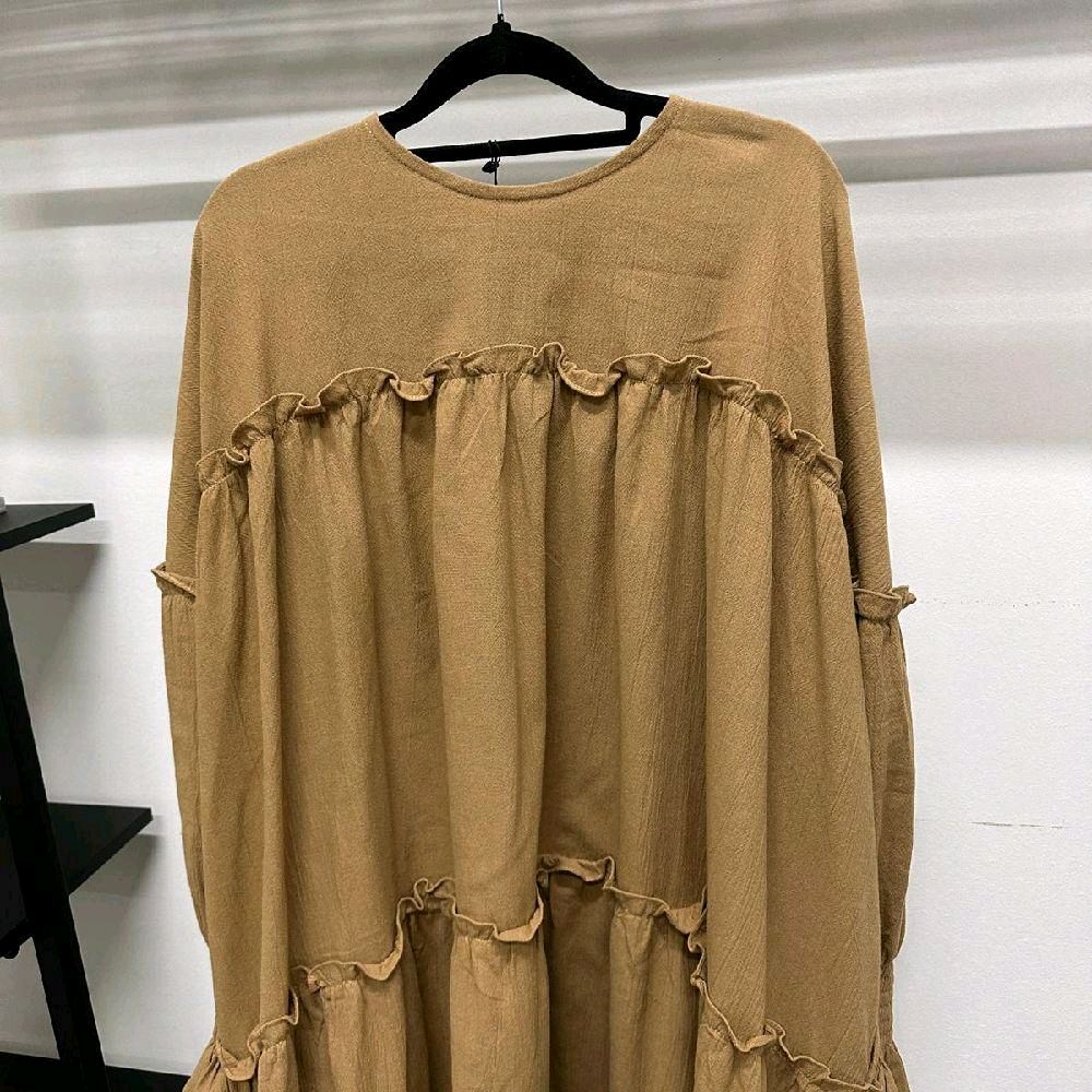 Santorini Ruffle Dress (CGLABEL - Linen Crinkle)