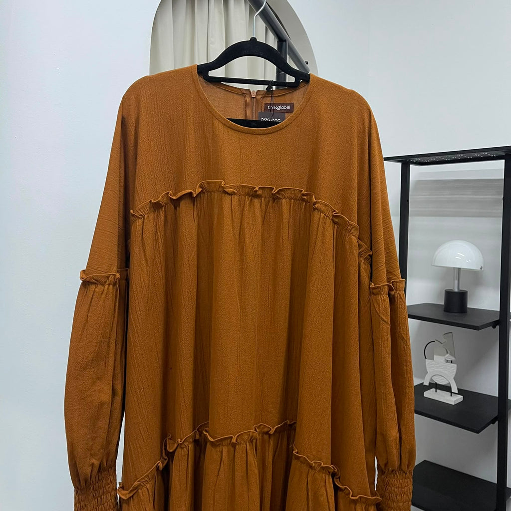 Santorini Ruffle Dress (CGLABEL - Linen Crinkle)