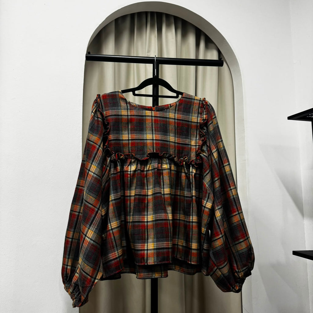 Serina Cropped Blouse (CGLABEL - Flannel)
