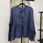 Oversized Ribbon Peplum (CGLABEL - Twill Denim)