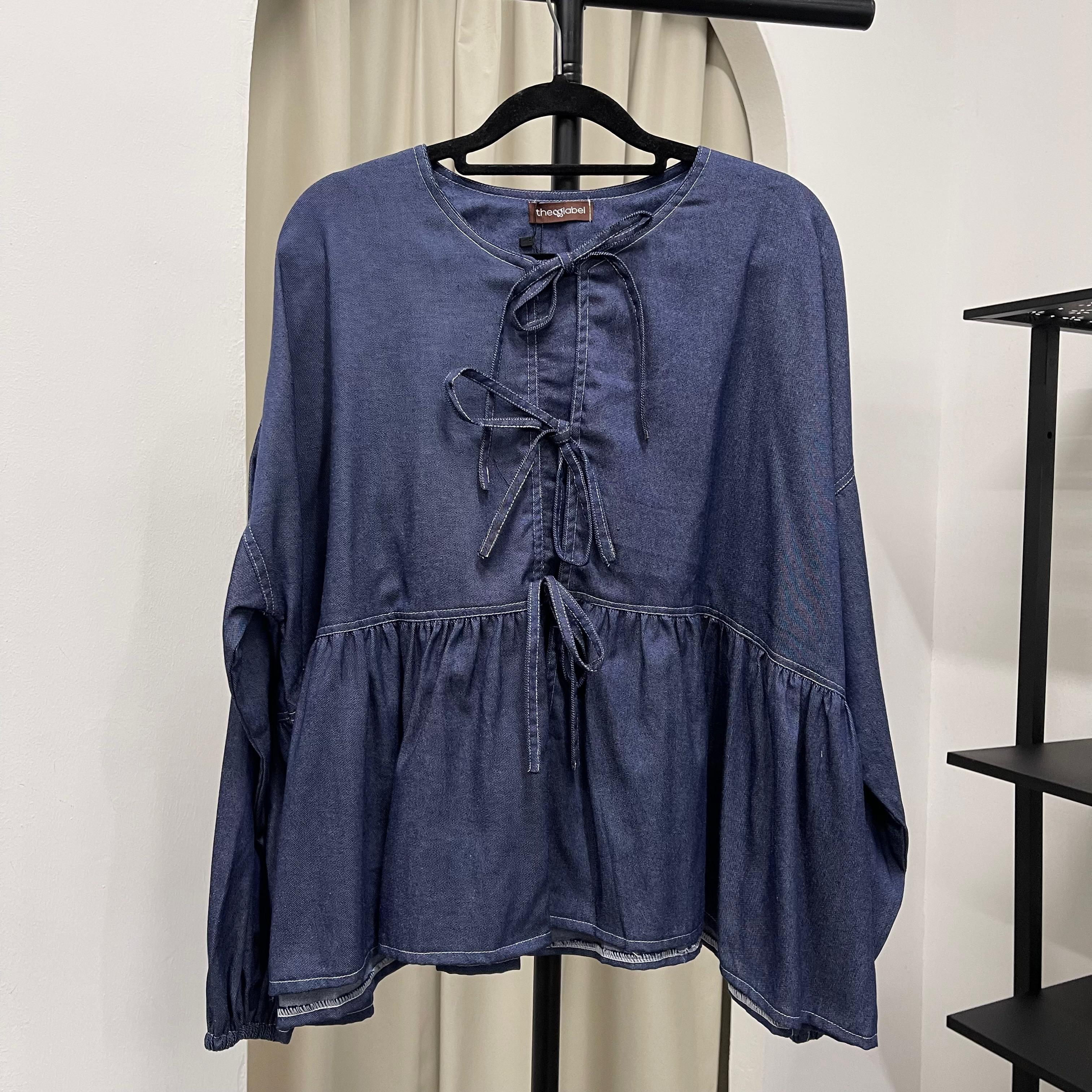 Oversized Ribbon Peplum (CGLABEL - Twill Denim)
