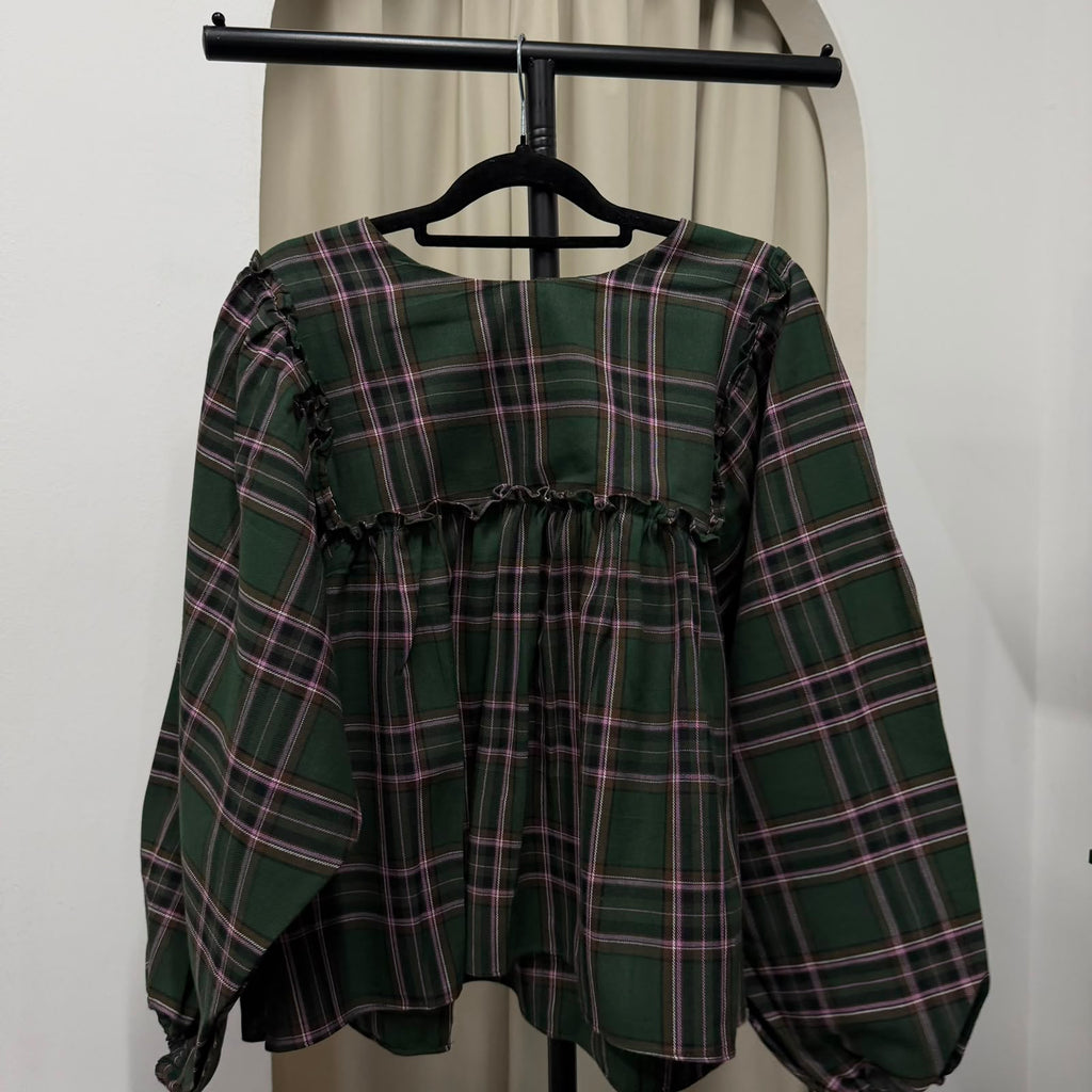 Serina Cropped Blouse (CGLABEL - Flannel)