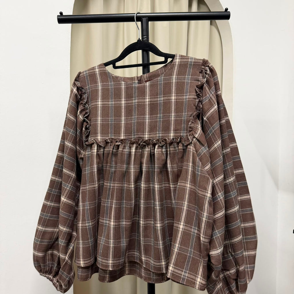 Serina Cropped Blouse (CGLABEL - Flannel)