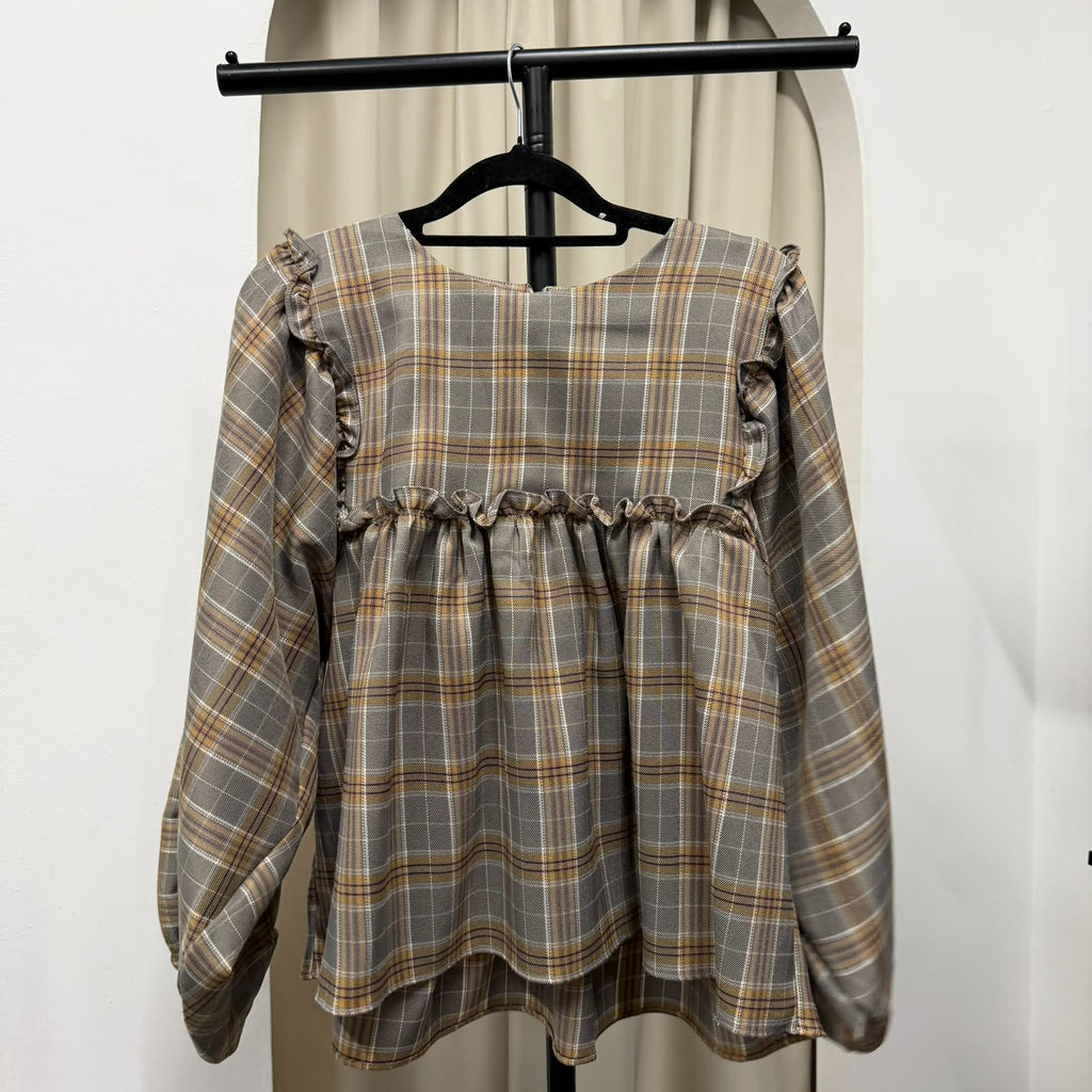 Serina Cropped Blouse (CGLABEL - Flannel)