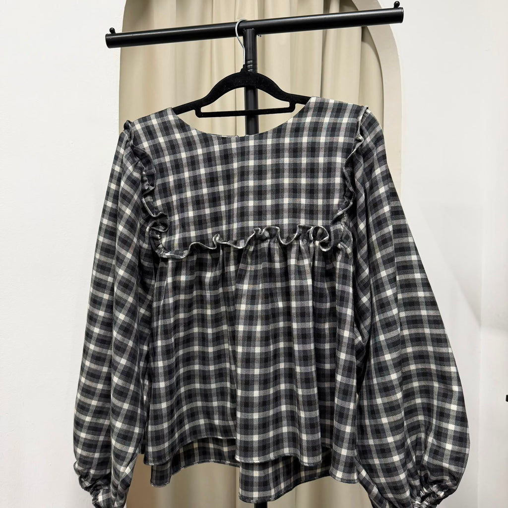 Serina Cropped Blouse (CGLABEL - Flannel)