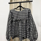 Serina Cropped Blouse (CGLABEL - Flannel)