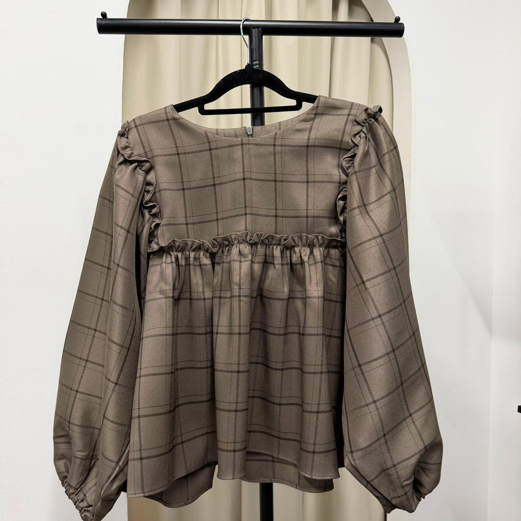 Serina Cropped Blouse (CGLABEL - Flannel)