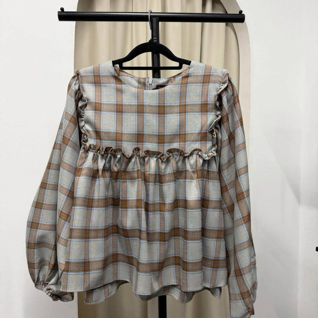 Serina Cropped Blouse (CGLABEL - Flannel)