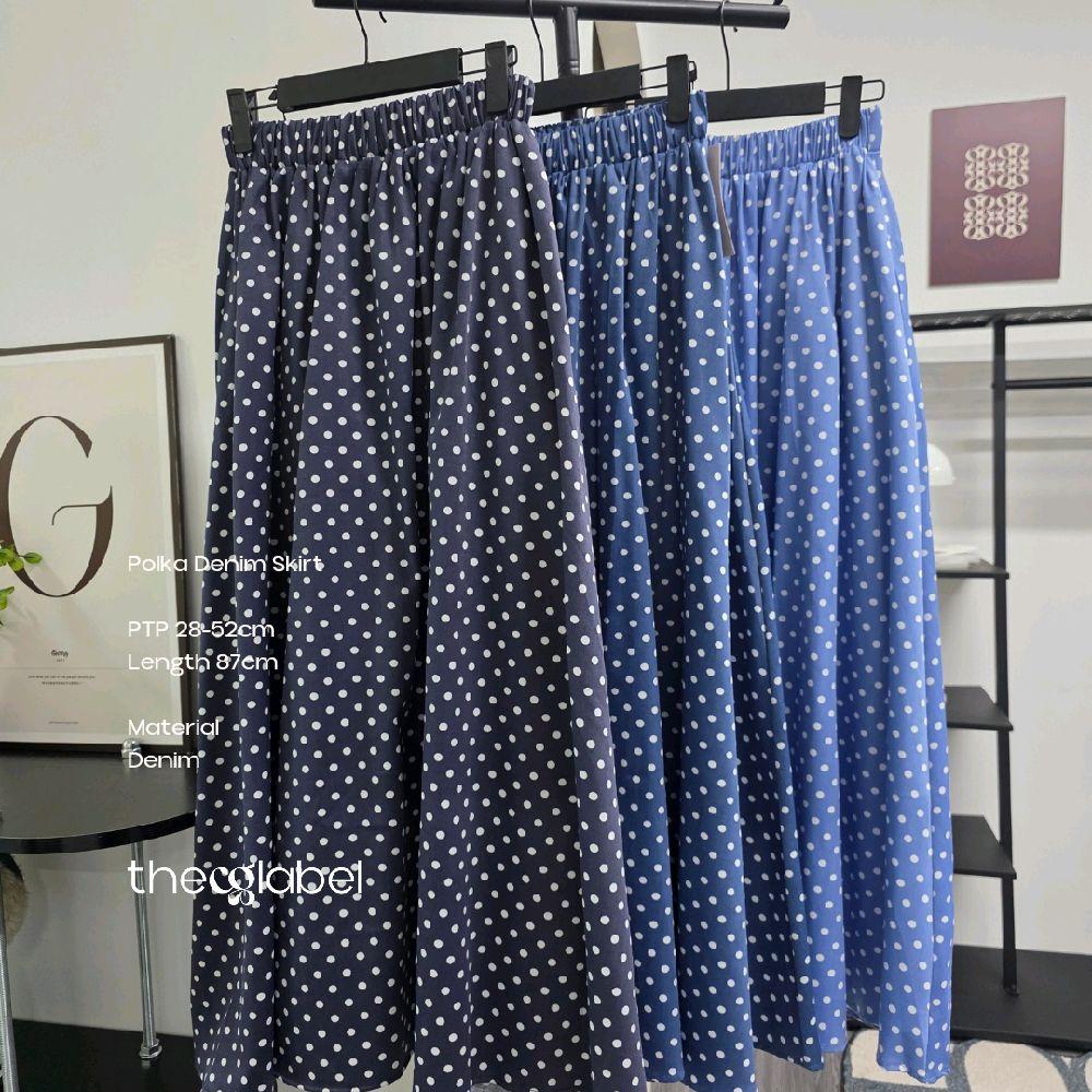 Polka Denim Skirt (CG Curated Series)