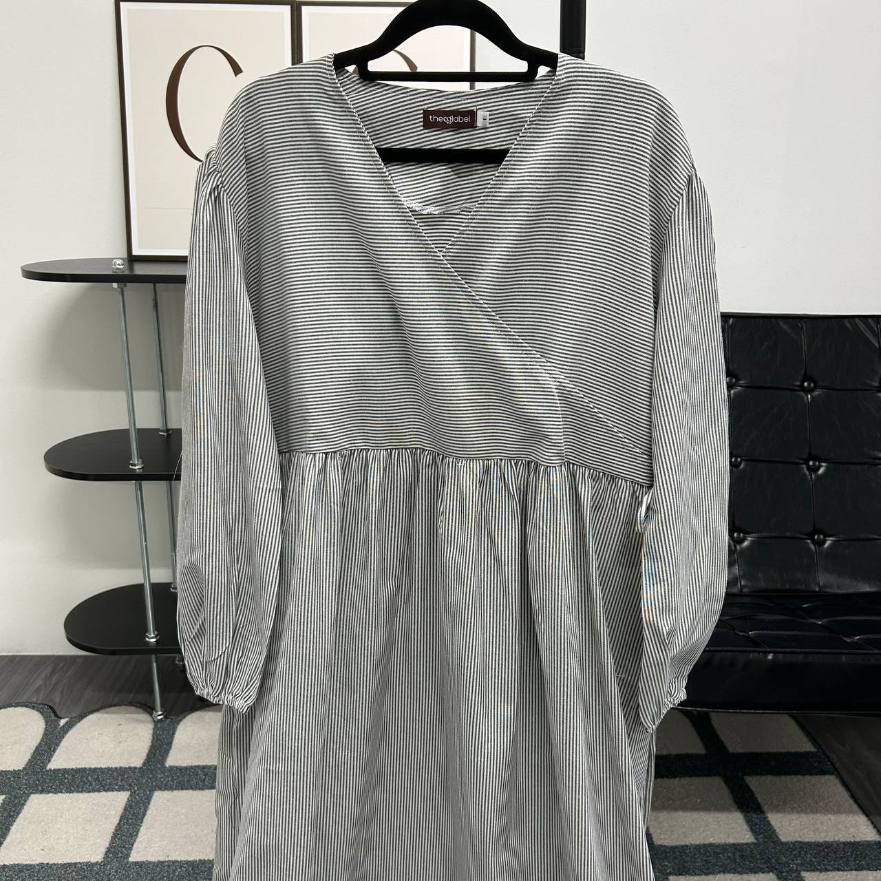 Fuss Free Kimono Dress (by thecglabel - Striped Linen Material)