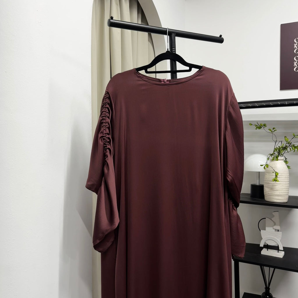 Scrunch Sleeve Dress (Thecglabel RAYA - Satin Series)