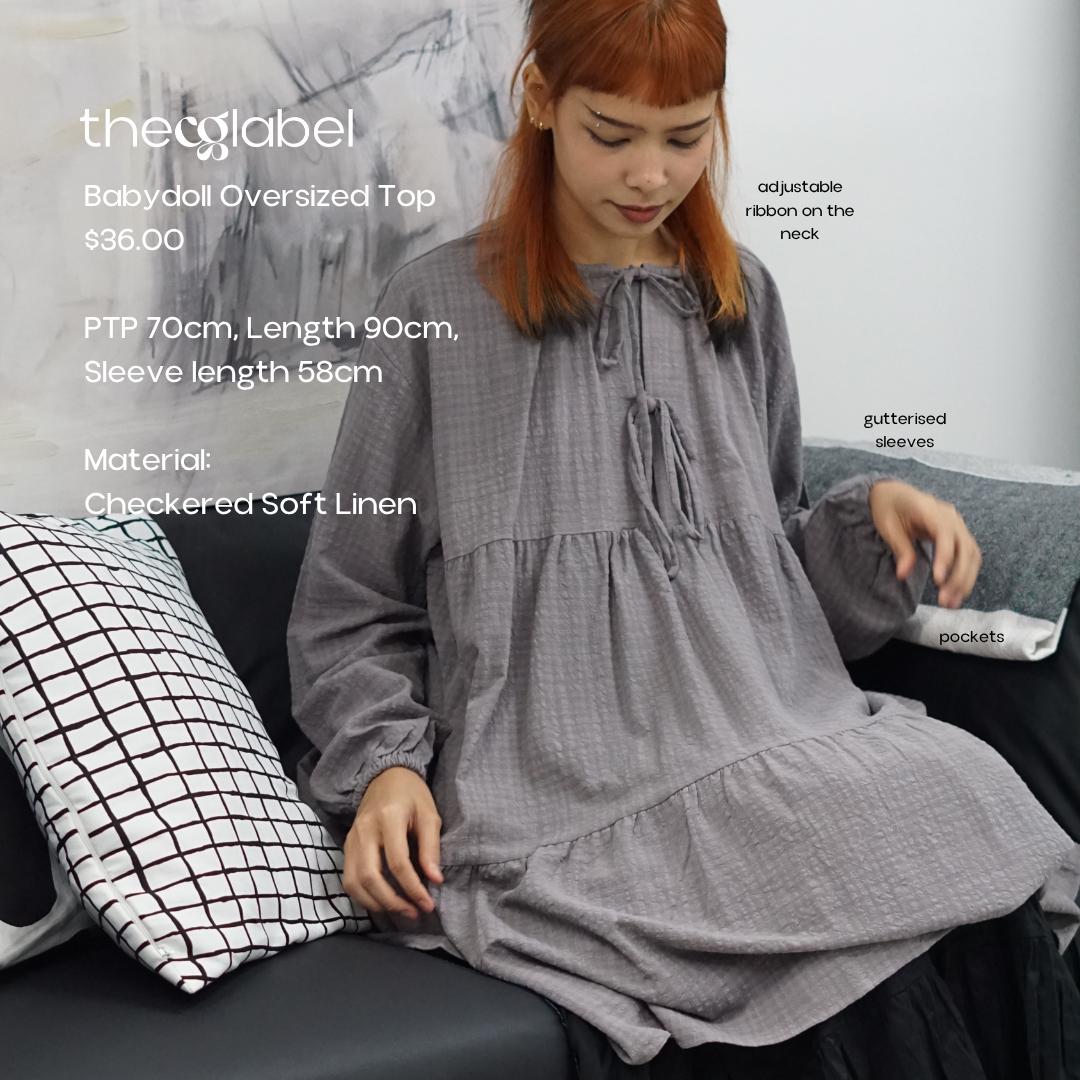 Babydoll Oversized Top (By thecglabel- Checkered Linen)