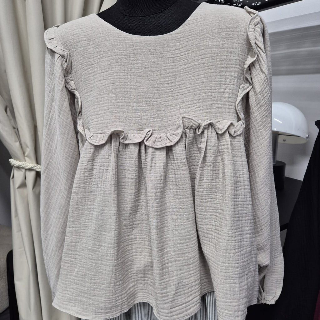 Serina Cropped Blouse (CGLABEL - Cotton Foam)