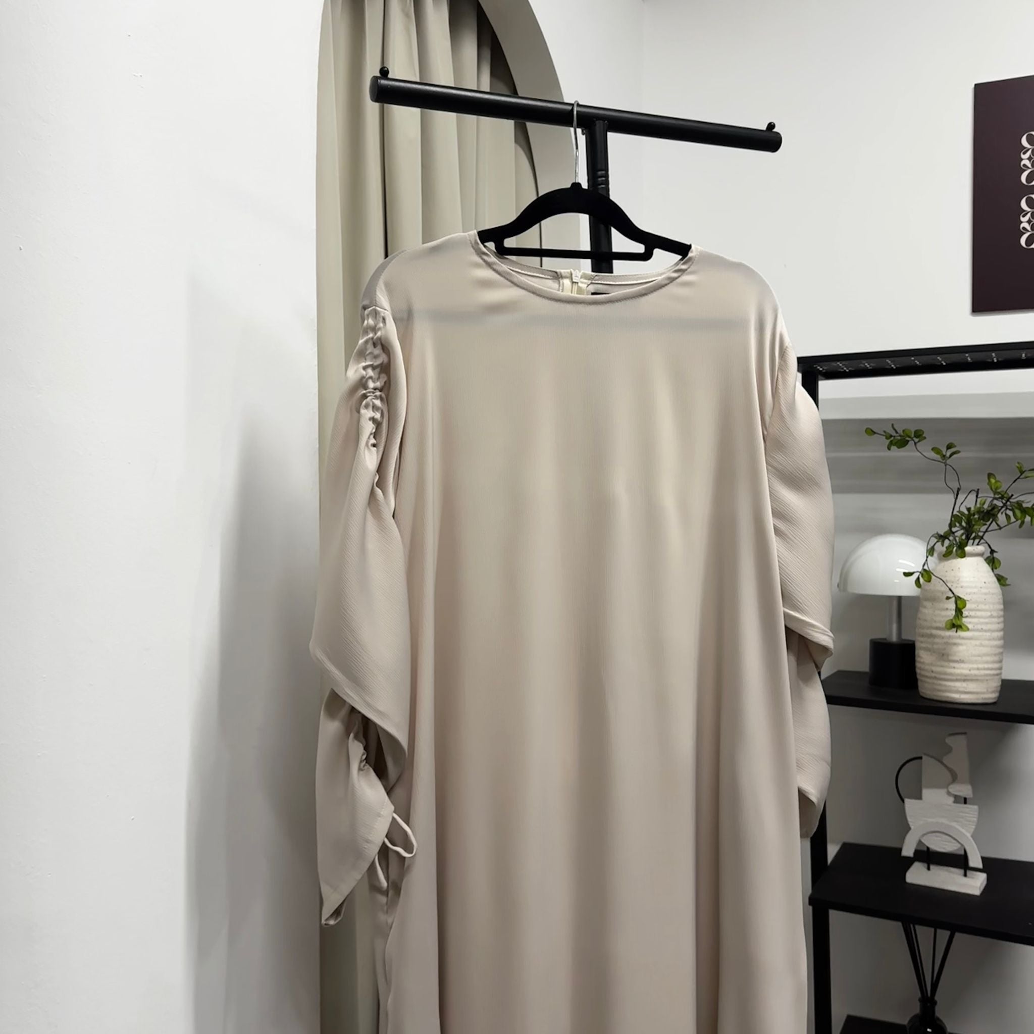 Scrunch Sleeve Dress (Thecglabel RAYA - Satin Series)