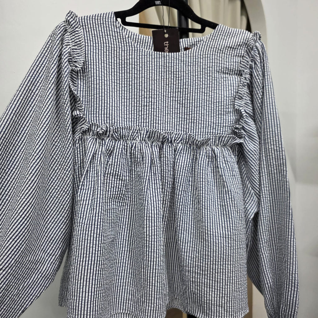 Serina Cropped Blouse (CGLABEL - Seersucker)