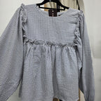 Serina Cropped Blouse (CGLABEL - Seersucker)