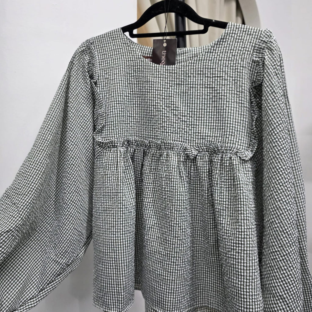Serina Cropped Blouse (CGLABEL - Seersucker)