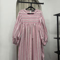 Amani Puffy Sleeve Dress (CGLABEL - Linen Stripes)
