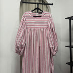 Amani Puffy Sleeve Dress (CGLABEL - Linen Stripes)