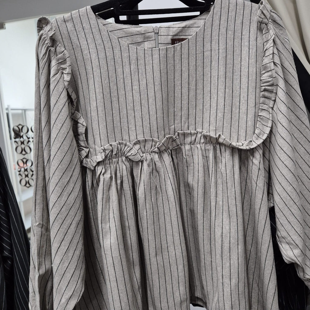 Serina Cropped Blouse (CGLABEL - Coarse Linen)