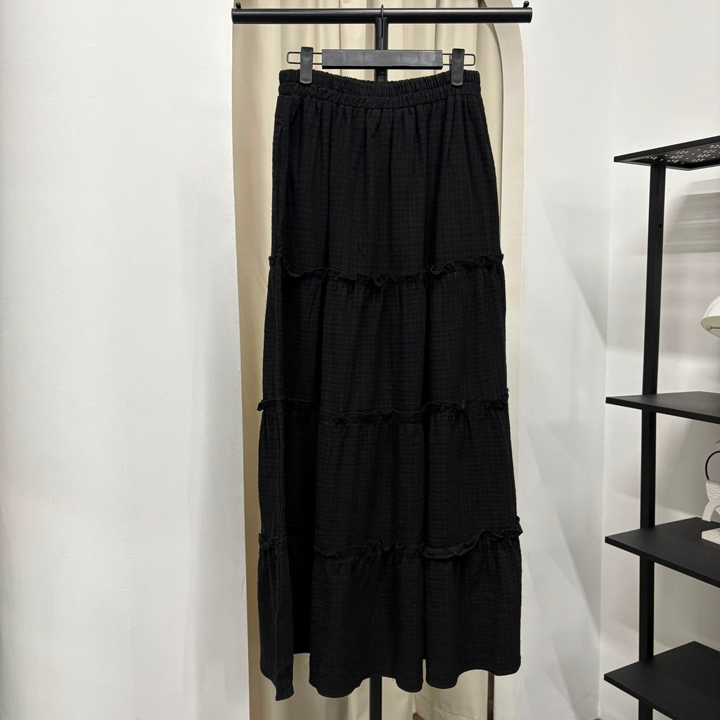 Meera Tiered Skirt (CGLABEL - Checkered Linen)