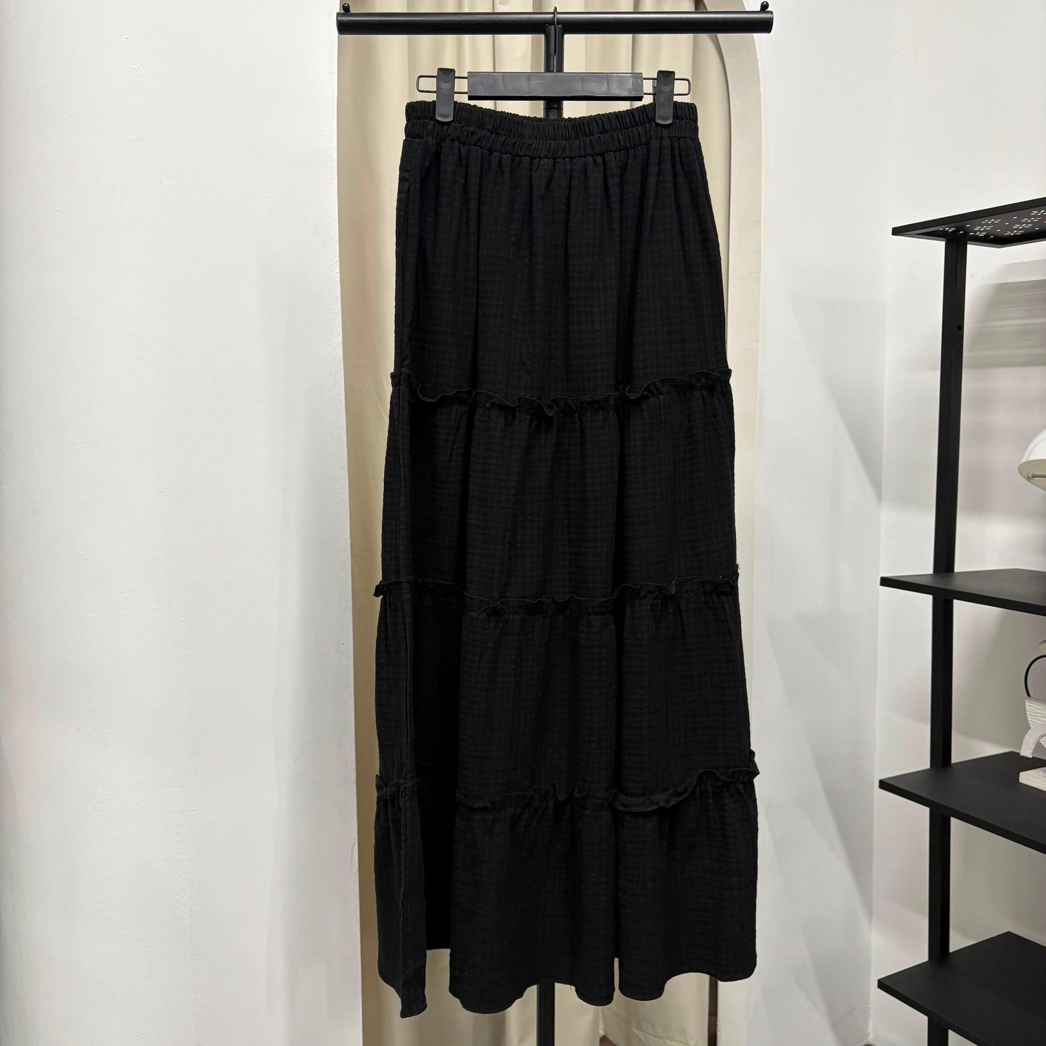 Meera Tiered Skirt (CGLABEL - Checkered Linen)