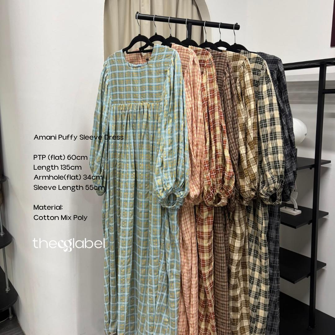 Amani Puffy Sleeve Dress (CGLABEL - Cotton Mix Poly)
