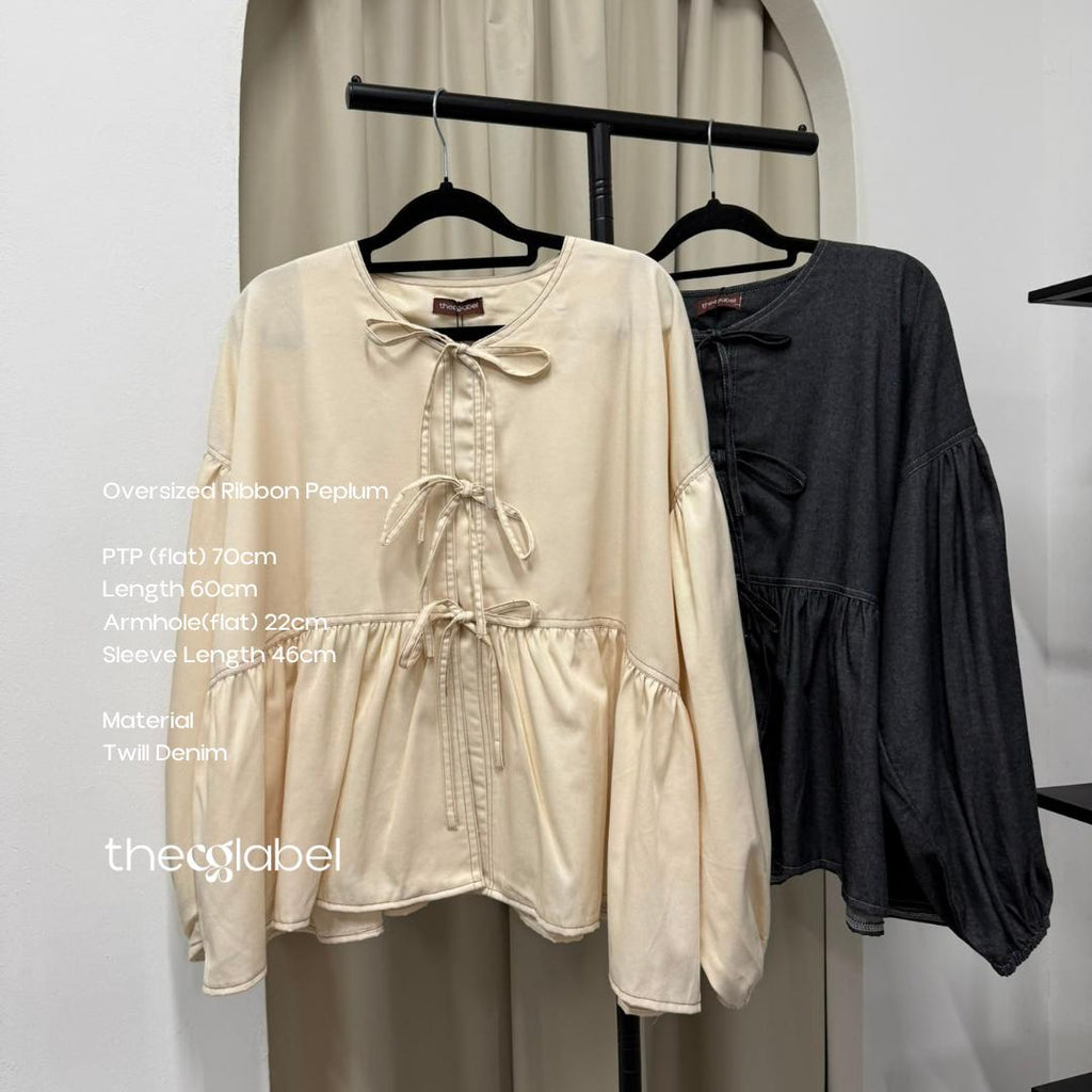 Oversized Ribbon Peplum (CGLABEL - Twill Denim)