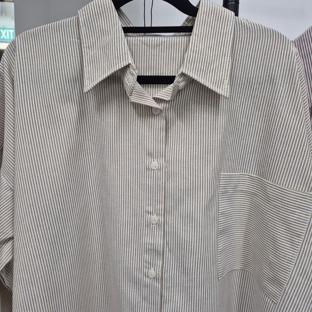 Boxy Shirt (CGLABEL - Linen Stripes)