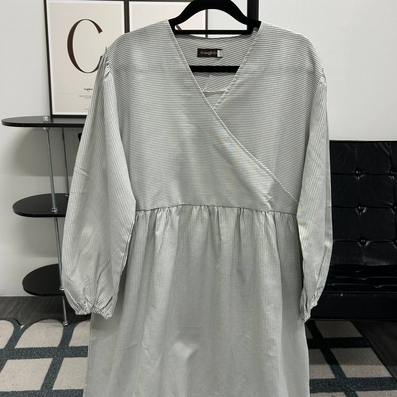 Fuss Free Kimono Dress (by thecglabel - Striped Linen Material)