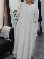 Fuss Free Kimono Dress (by thecglabel - Striped Linen Material)