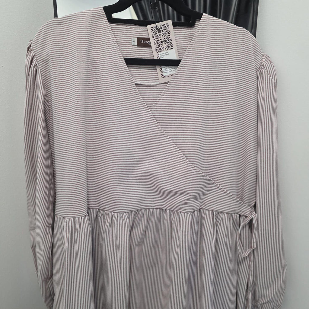 Fuss Free Kimono Dress (by thecglabel - Striped Linen Material)