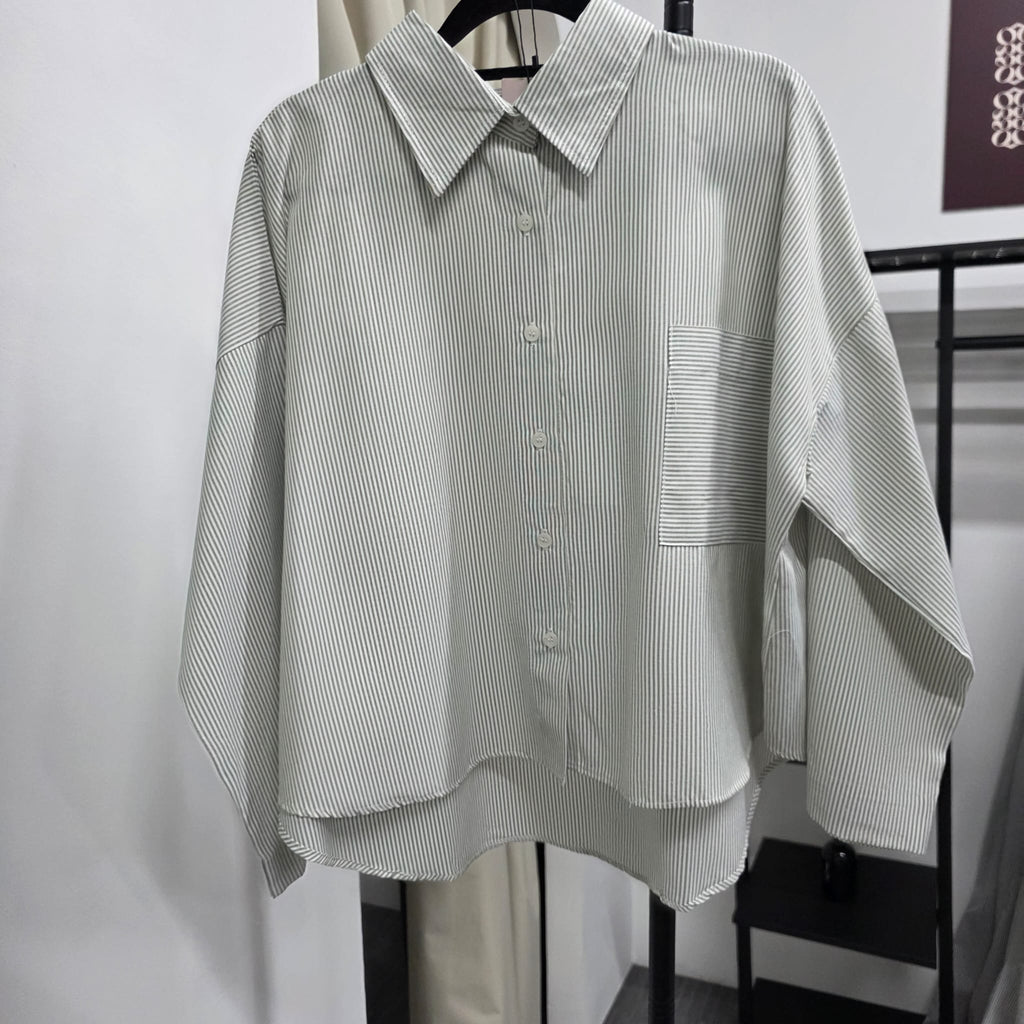 Boxy Shirt (CGLABEL - Linen Stripes)