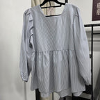 Easy Peplum Blouse (By thecglabel - Linen Stripes)