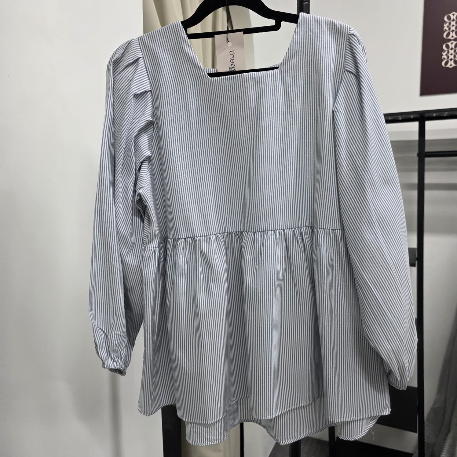 Easy Peplum Blouse (By thecglabel - Linen Stripes)