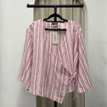 Kerry Kimono Blouse (CGLABEL - Linen Stripes)