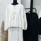 Oversized Ribbon Peplum Set (CG LABEL RAYA)