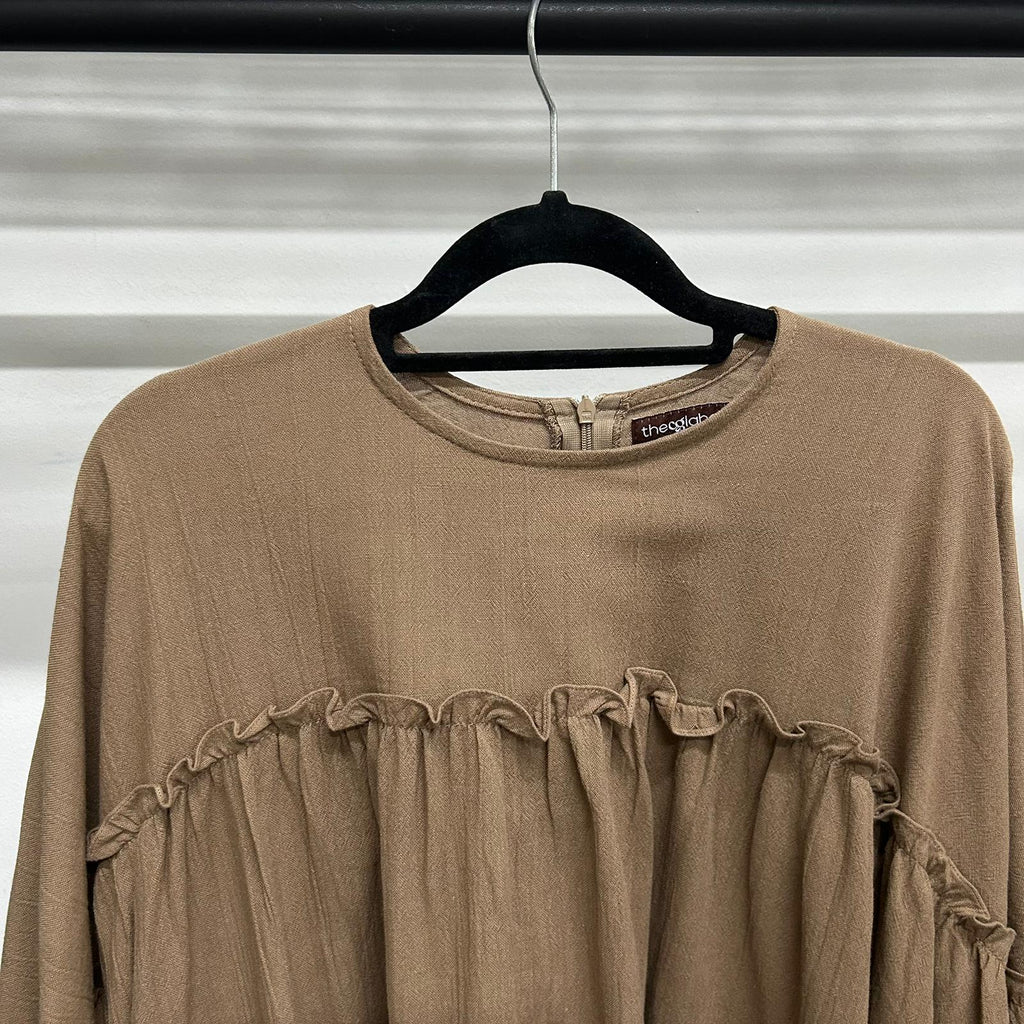 Santorini Ruffle Dress (CGLABEL - Linen Crinkle)