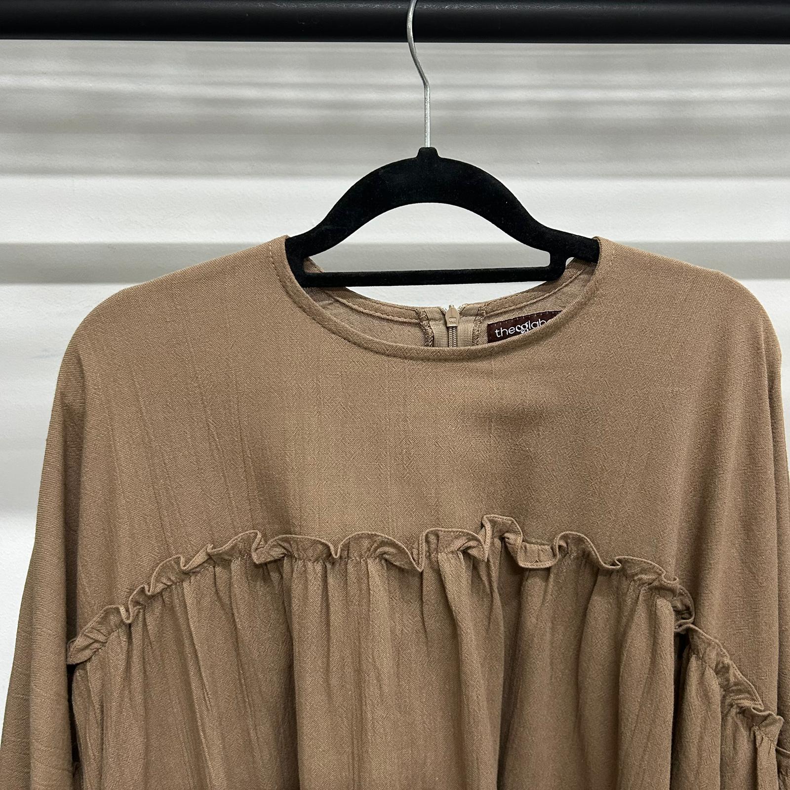 Santorini Ruffle Dress (CGLABEL - Linen Crinkle)