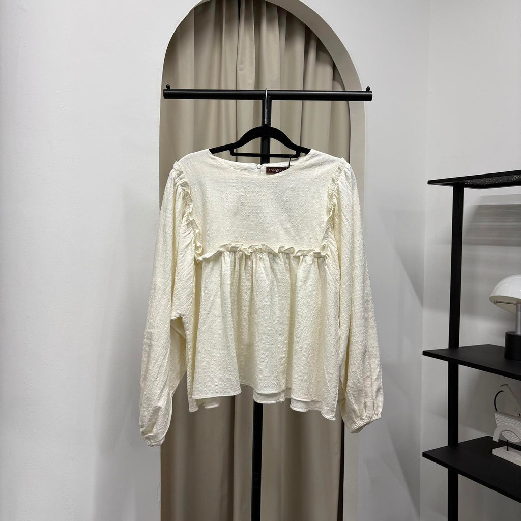 Serina Cropped Blouse (CGLABEL - Checkered Linen)