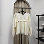 Serina Cropped Blouse (CGLABEL - Checkered Linen)