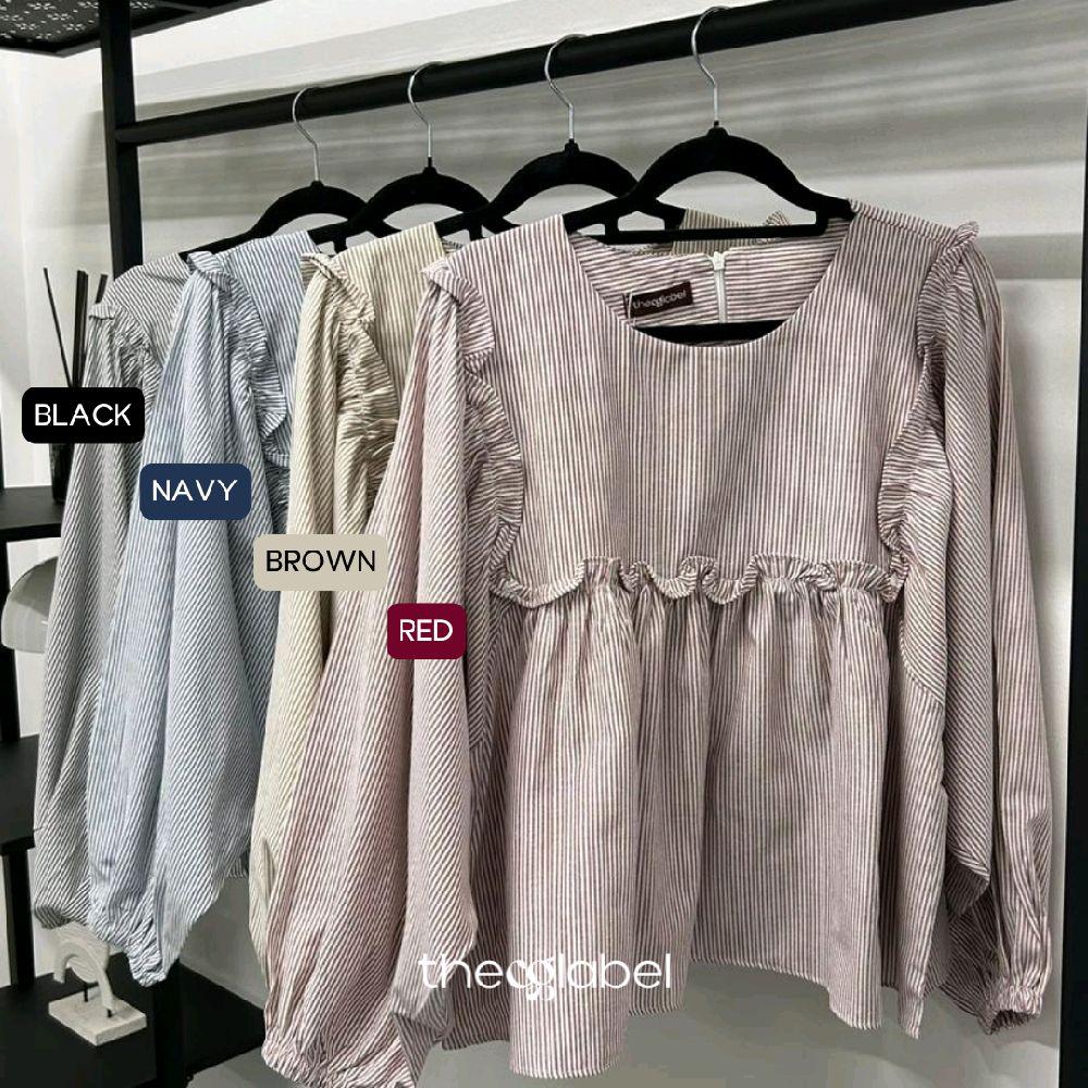 Serina Blouse (CGLABEL - Linen Stripes)
