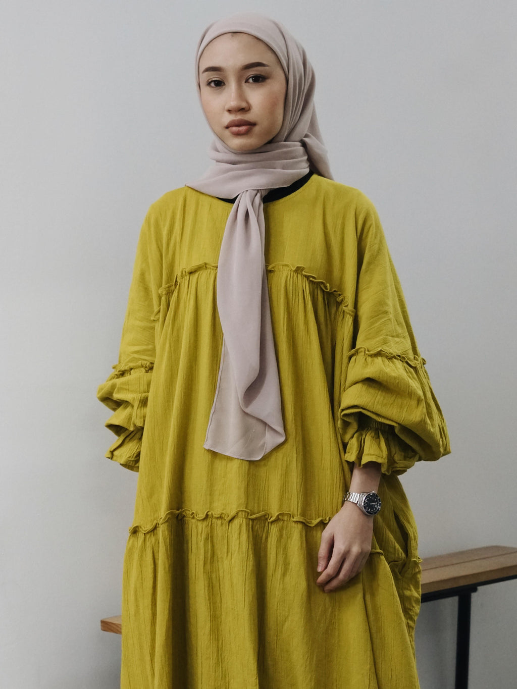 Santorini Ruffle Dress (CGLABEL - Linen Crinkle)