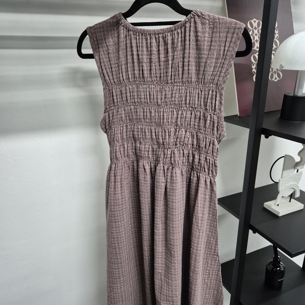 Smock Sleeveless Dress (THECGLABEL - Checkered Linen Material)